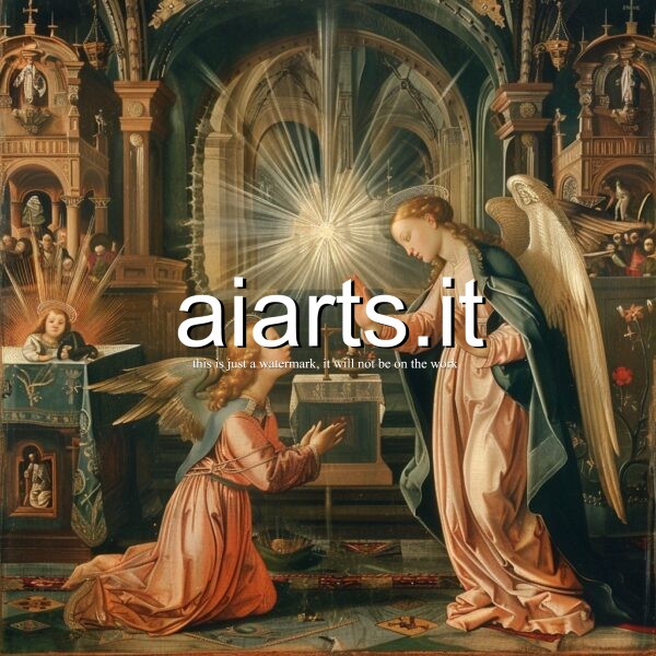 angel blesses a cherub