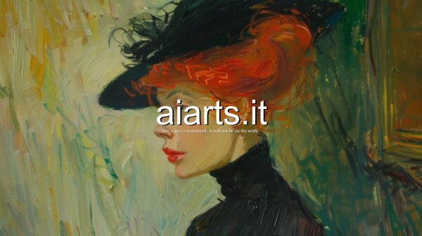 black dress girl absorbed in her thoughts in Toulouse-Lautrec style