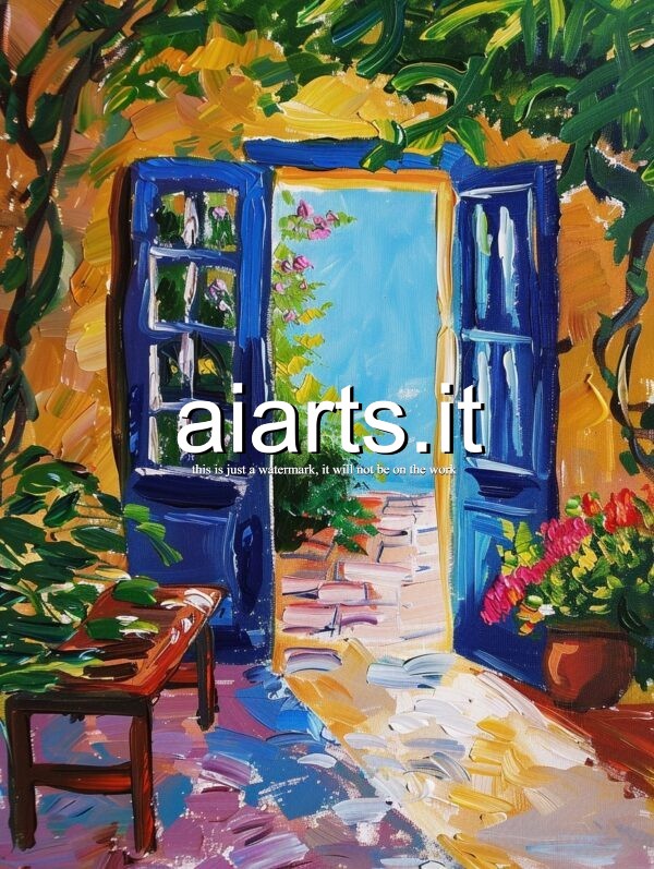 blue door in matisse style