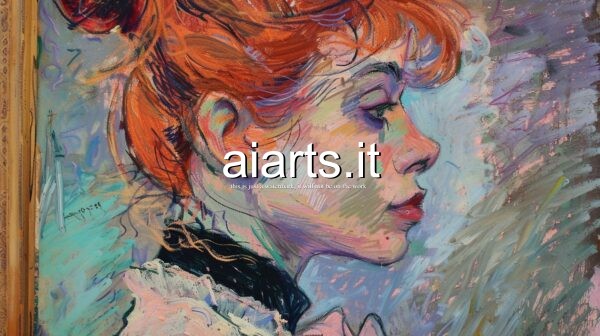 girl absorbed in her thoughts in Toulouse-Lautrec style