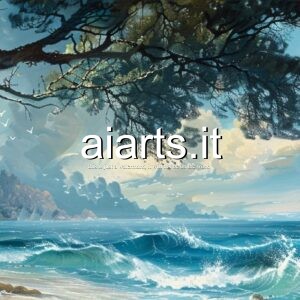 tiziano rough sea beach and trees 4x1