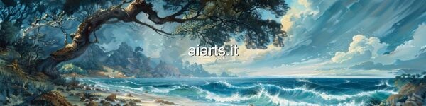 tiziano rough sea beach and trees 4x1